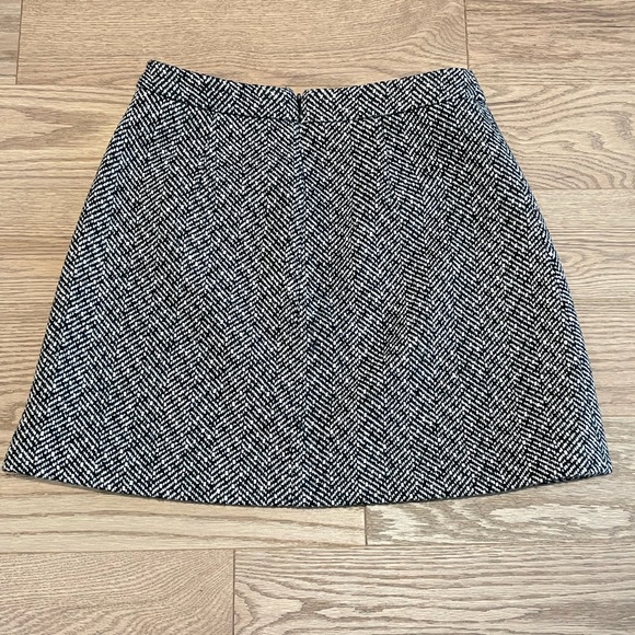 Self Portrait Herringbone Patterned Mini Skirt Black US2/UK6 - Picture 7 of 9